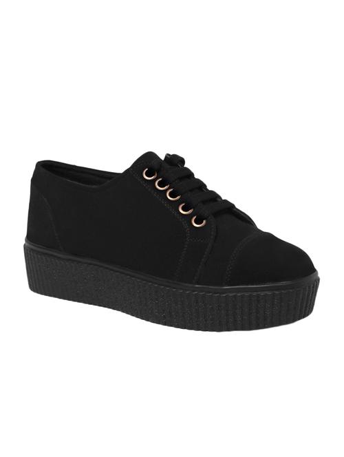 black suede laceup sneakers - 15042781 - Very Small Image - 1