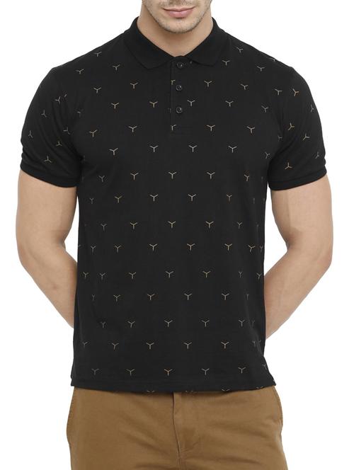 black all over print polo t-shirt - 15046639 - Very Small Image - 1