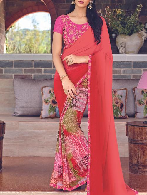 abstract half & half saree with blouse - 15046745 - Very Small Image - 1