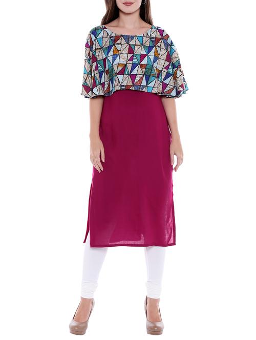 straight kurta with cape - 15047154 - Very Small Image - 1