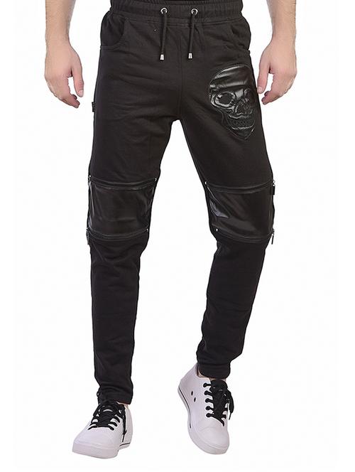 black cotton  full length track pant - 15050596 - Very Small Image - 1