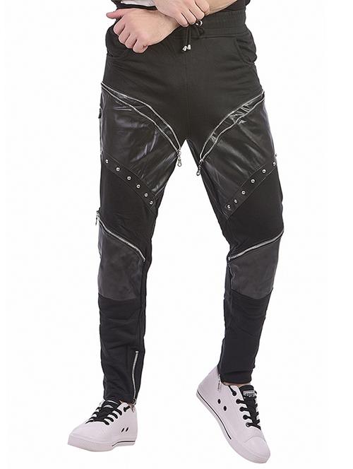 black cotton  full length track pant - 15050603 - Very Small Image - 1