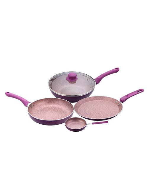 aluminium cookware set, 4-pieces, purple - 15051149 - Very Small Image - 1