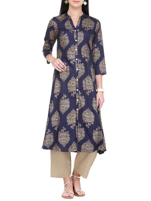 a-line printed kurta - 15051871 - Very Small Image - 1