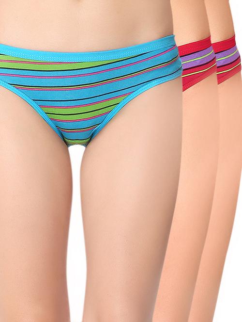 set of 3 multi colored cotton panty - 15052337 - Very Small Image - 1