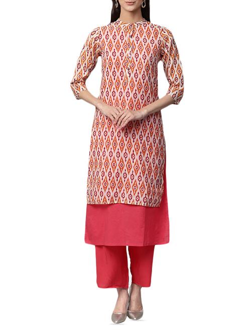 pink silk kurta palazzo  set - 15052640 - Very Small Image - 1