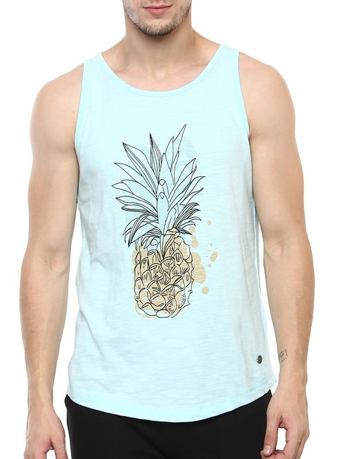 turquoise cotton blend vest - 15054679 - Very Small Image - 1