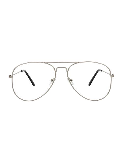 stacle premio full rim metal aviator unisex spectacle frame (st5203|silver frame|transparent lens) - 15055445 - Very Small Image - 1