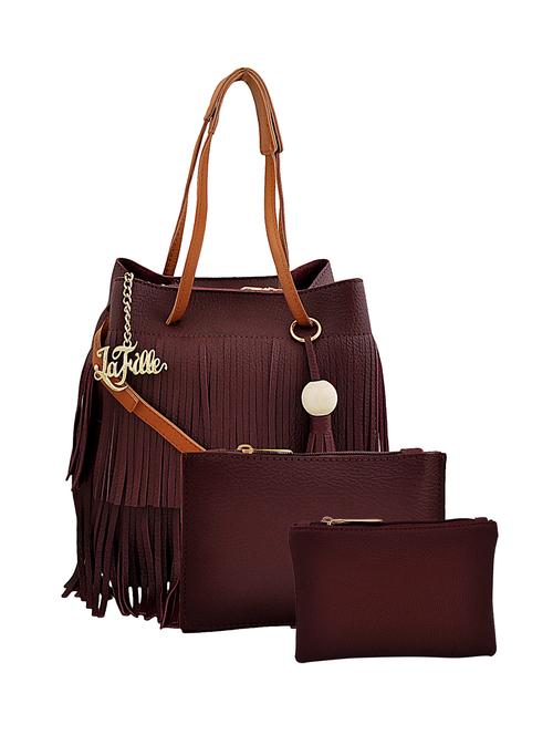 maroon leatherette handbag - 15055906 - Very Small Image - 1