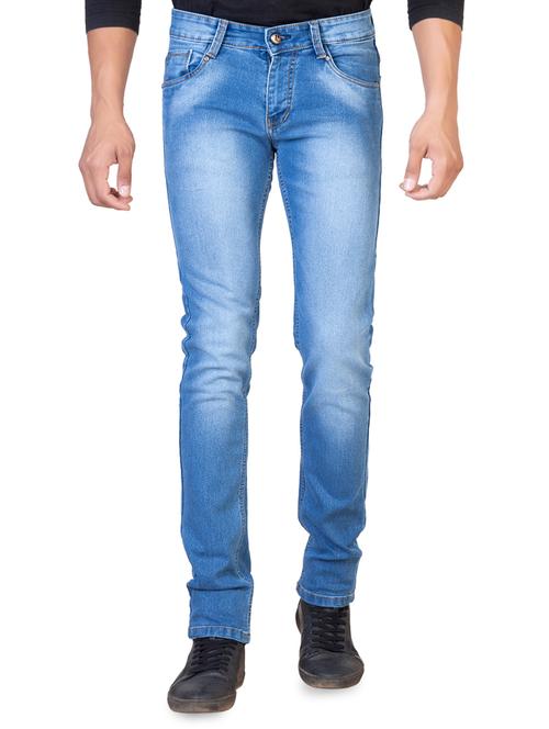 blue denim heavy  washed jeans - 15058179 - Very Small Image - 1
