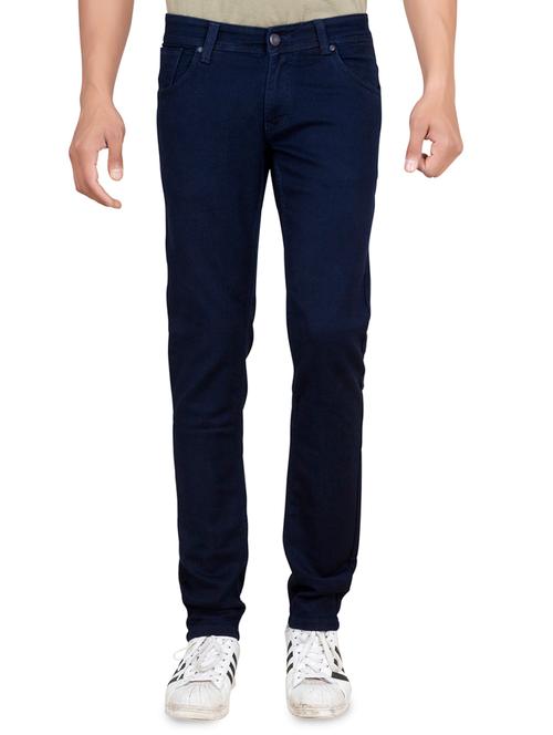 navy blue cotton plain jeans - 15058202 - Very Small Image - 1