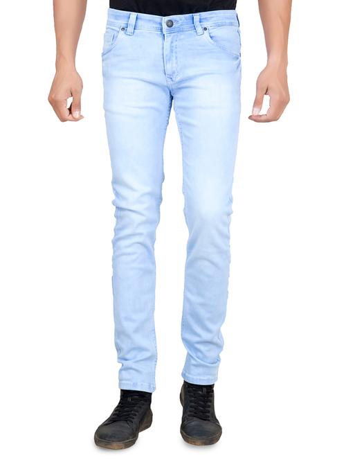 light blue cotton washed jeans - 15058207 - Very Small Image - 1