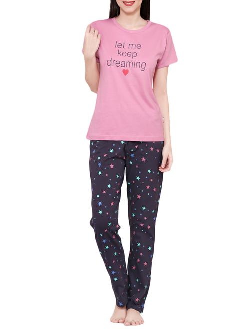 multi hosiery printed nightwear pajama set - 15059001 - Very Small Image - 1