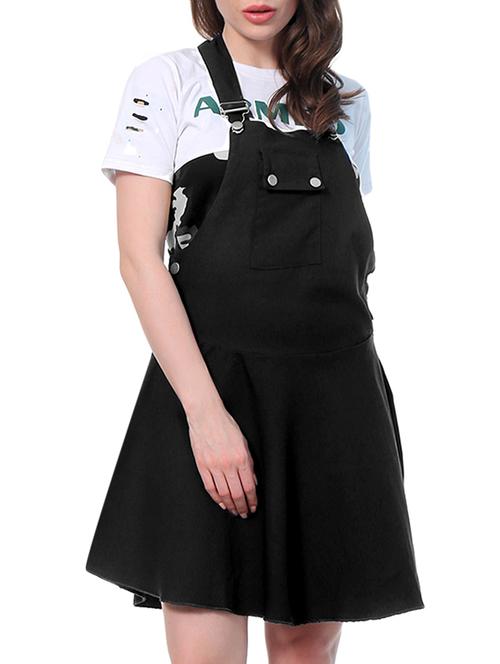 black solid dungaree dress - 15059276 - Very Small Image - 1