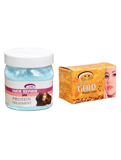pink root gold bleach 250gm and pink root hair repair spa 500ml - 15059725 - Very Small Image - 1