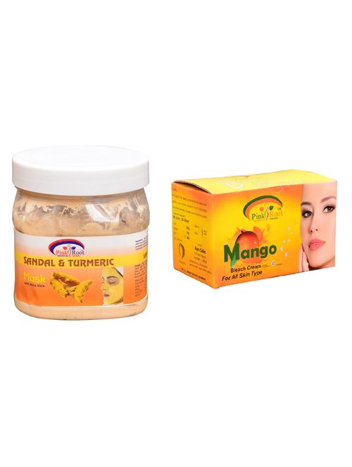 pink root mango bleach 250gm and pink root sandal & turmeric mask 500ml - 15059860 - Very Small Image - 1