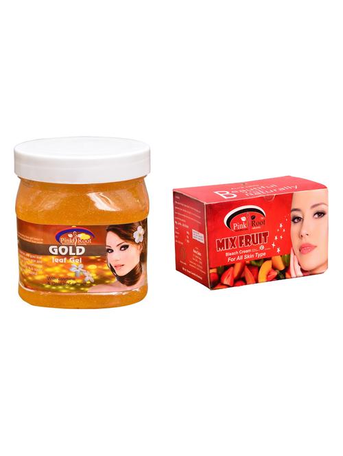 pink root mix fruit bleach 250gm and pink root gold leaf gel 500ml - 15059914 - Very Small Image - 1