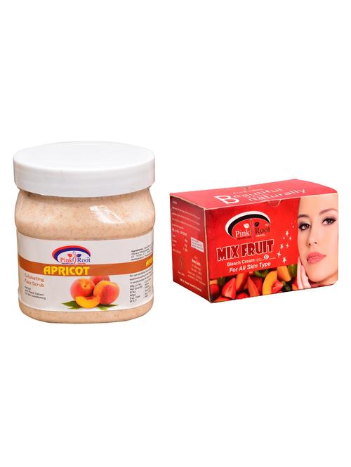 pink root mix fruit bleach 250gm and pink root apricot scrub 500ml - 15059924 - Very Small Image - 1