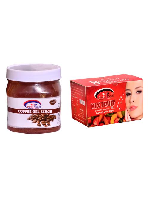 pink root mix fruit bleach 250gm and pink root coffee gel scrub 500ml - 15059927 - Very Small Image - 1