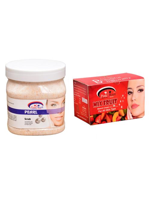 pink root mix fruit bleach 250gm and pink root pearl scrub 500ml - 15059937 - Very Small Image - 1