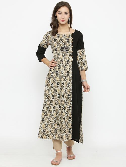 printed buttoned a-line kurta - 15060370 - Very Small Image - 1
