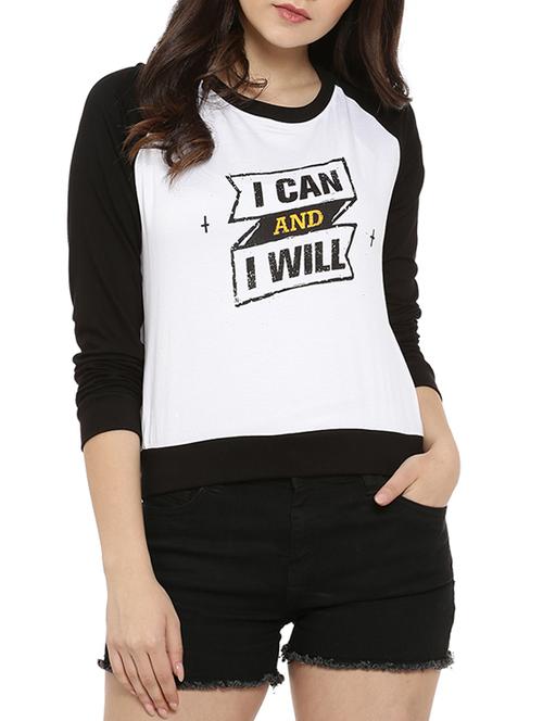 women's chest print round neck t-shirt - 15060697 - Very Small Image - 1