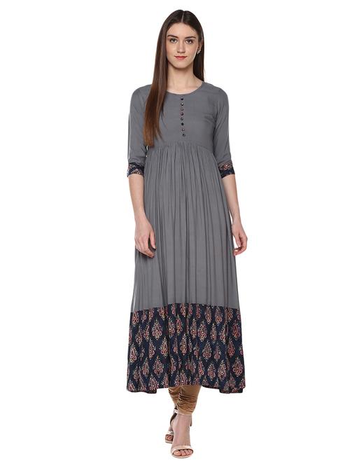 printed flared kurta - 15061742 - Very Small Image - 1
