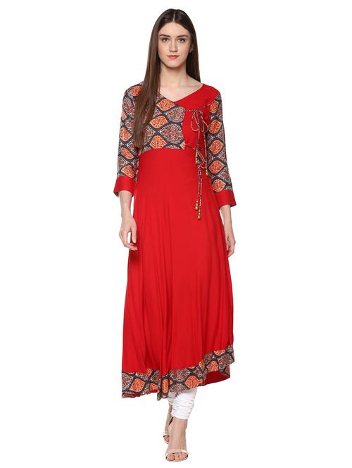 printed flared kurta - 15061750 - Very Small Image - 1