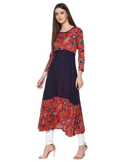 floral flared kurta - 15061752 - Very Small Image - 1