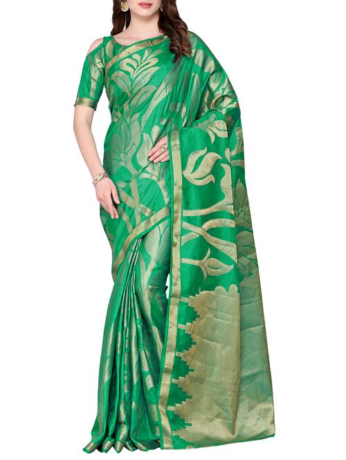 green art silk kanjivaram saree - 15063670 - Very Small Image - 1