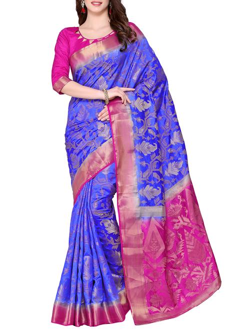blue art silk kanjivaram saree - 15063682 - Very Small Image - 1
