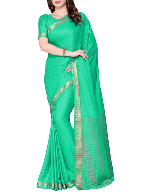 green crepe woven saree - 15063718 - Very Small Image - 1