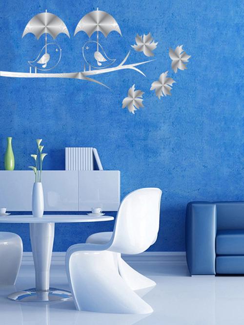 bird with umbrella wall sticker - 15065587 - Very Small Image - 1