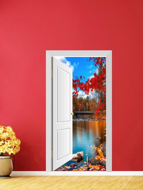river door view wall sticker - 15065766 - Very Small Image - 1