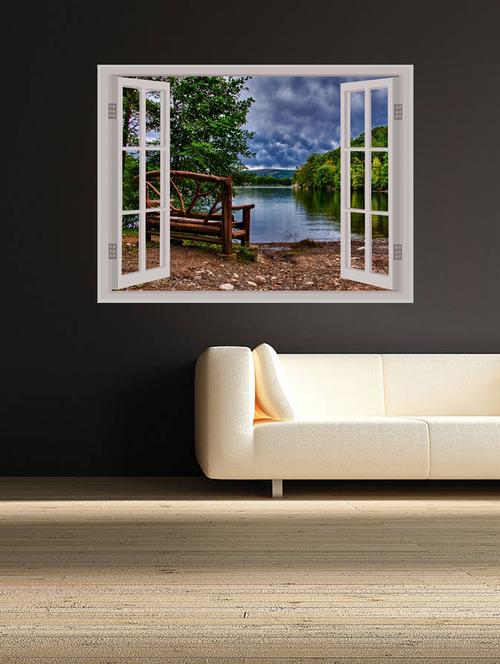 evening window illution wall sticker - 15065882 - Very Small Image - 1