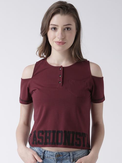 cold shoulder crop top - 15067042 - Very Small Image - 1