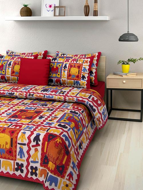 100% cotton king size double bedsheet with 2 pillow covers - 15067428 - Very Small Image - 1