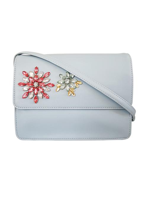 blue leatherette  regular sling bag - 15067504 - Very Small Image - 1