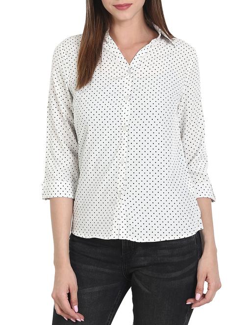 white polka doted georgette shirt - 15070499 - Very Small Image - 1