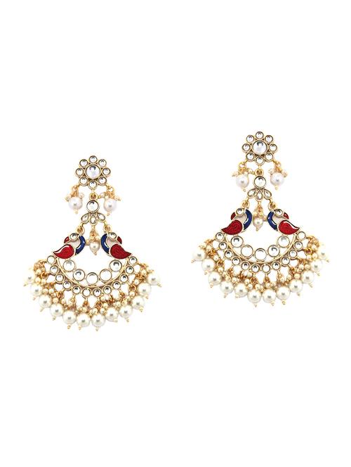gold  chandballi earring - 15071690 - Very Small Image - 1