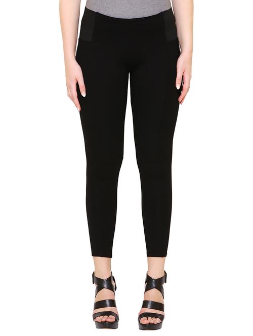 black solid nylon jeggings - 15071710 - Very Small Image - 1