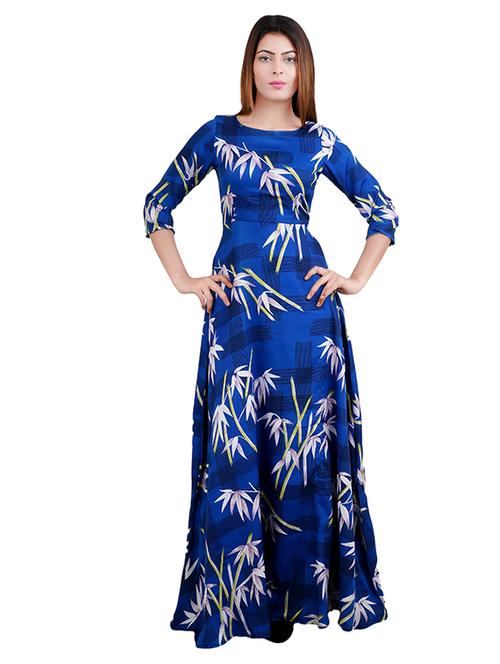 leaf printed maxi dress - 15072195 - Very Small Image - 1