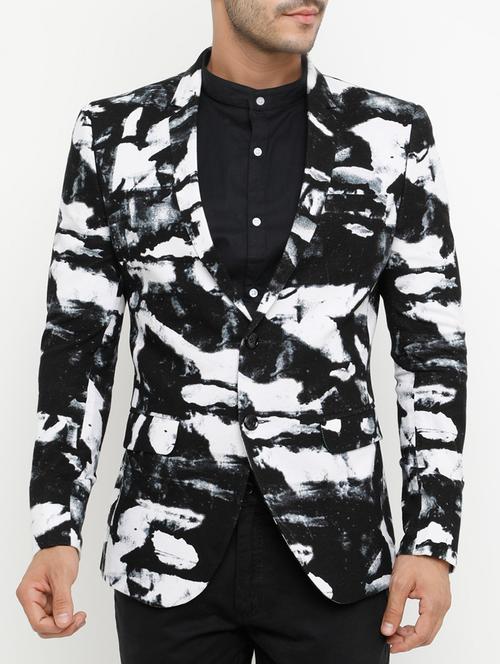 black cotton casual blazer - 15073043 - Very Small Image - 1