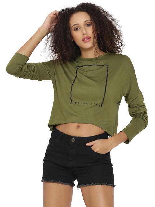 women's front print crew neck t-shirt - 15073060 - Very Small Image - 1