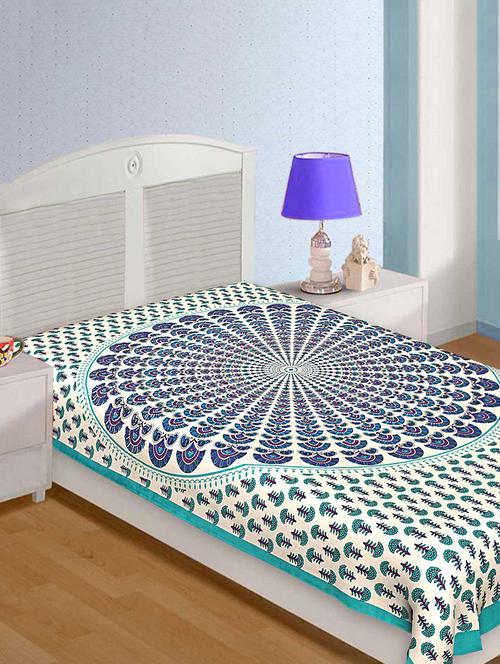 cotton traditional jaipuri single bedsheet - 15074422 - Very Small Image - 1