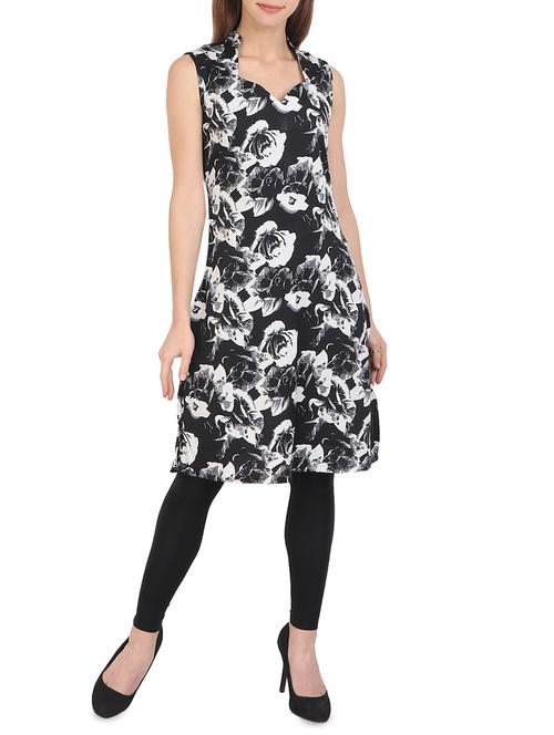 black crepe straight kurta - 15075358 - Very Small Image - 1