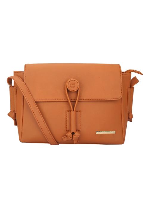 tan leatherette  regular sling bag - 15078985 - Very Small Image - 1