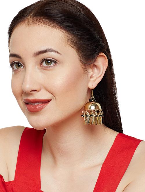 gold metal drop earring - 15079533 - Very Small Image - 1