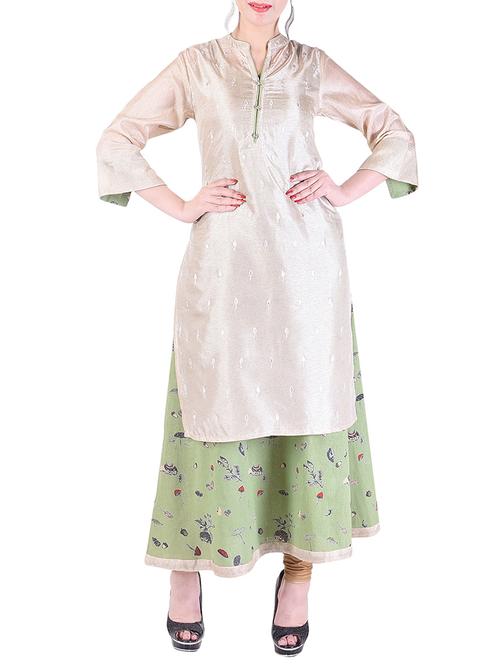 white khadi solid kurta - 15081323 - Very Small Image - 1