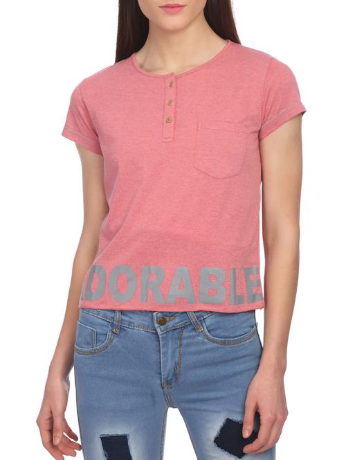 pocket patch quirky text henley tee - 15082942 - Very Small Image - 1